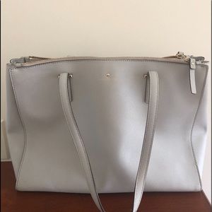 White/baby blue Kate spade purse